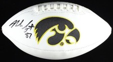 Noah Fant Signed Iowa Hawkeyes Logo Football (Beckett) Seattle Seahawk Tight End