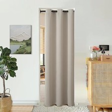 Door Curtain 80 Inch Length for Doorway, Bedroom Closet 34W x 80L Camel