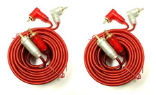 2 PCS 22FT CAR AUDIO RCA INTERCONNECT COPPER ULTRA FLEXIBLE CABLE HOME MARINE