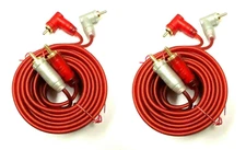 2 PCS 22FT CAR AUDIO RCA INTERCONNECT COPPER ULTRA FLEXIBLE CABLE HOME MARINE