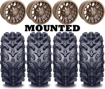Kit 4 Interco Swamp Lite Tires 27x9-12/27x10-12 on Moose 24X Bronze Wheels TER
