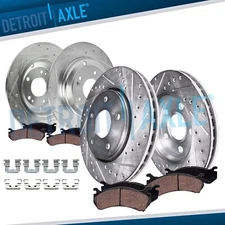 8pc Front Rear Drilled Brake Rotor Brake Pad for 2010-2016 Hyundai Genesis Coupe