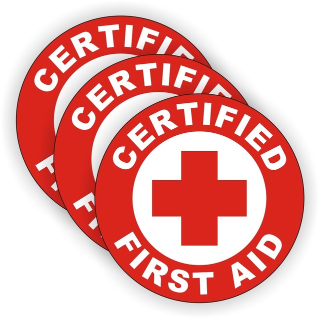 Certified First Aid Hard Hat Stickers AED EMT Firefighter Rescue
