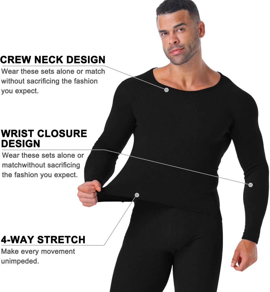 2 peças conjunto de roupas íntimas térmicas masculinas inverno térmico quente macio Long Johns roupas de inverno - Imagem 4 de 4