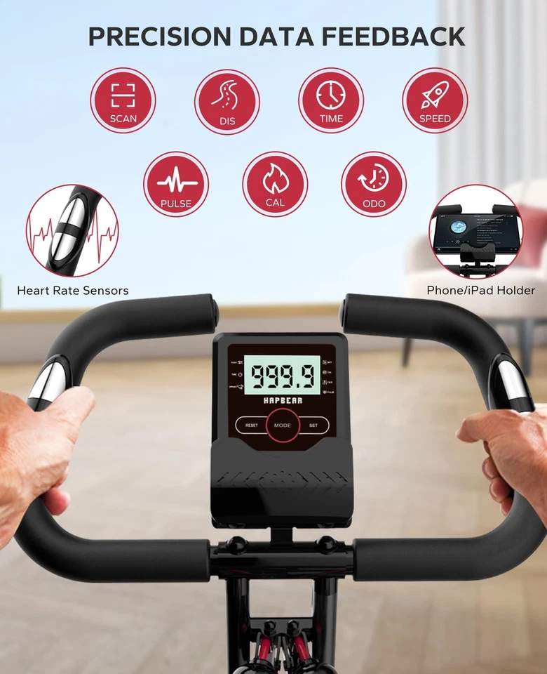 HAPBEAR Folding Exercise Bike Magnetic Foldable Stationary Bike, 3 in 1 Mode ... - Image 4 of 4