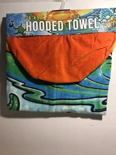 24” X 50” Hooded Beach/bath Towel Wrap Kids Cosmic Sea.