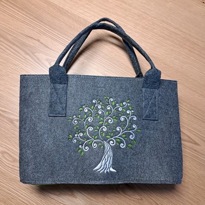 GILDE Filztasche ''Baum'' in dunkelgrau