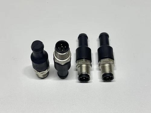 4 x IFM E11590 M12 Male Plug With CAN Bus Terminating Resistor 120 Ohm IP68