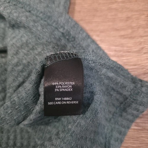 Torrid Sage Green Waffle Ribbed Knit Long Sleeve Henley Top Plus Size 2 2X... image 5