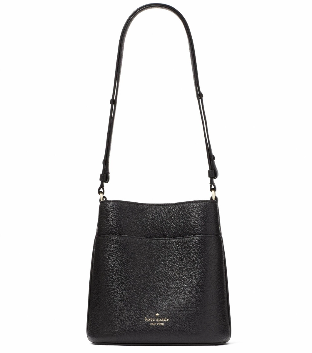 KATE SPADE new black leather bucket and drawstring bag Kate Spade New York Audrey Mini Bucket Bag (Black) | eBay main image 3