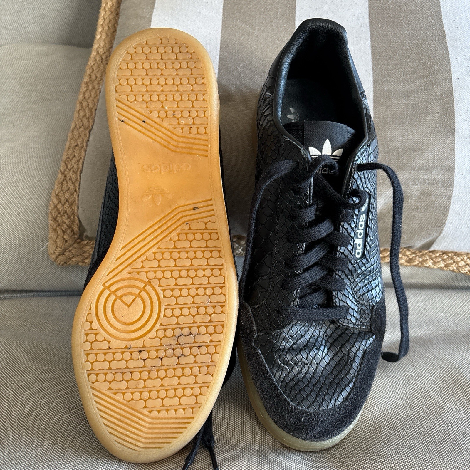 ORIGINAL Adidas Continental 80 Black Python Men's… - image 4