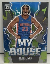 2023 Optic JADEN IVEY Lime Green MY HOUSE Refractor Card #/149 Rookie PISTONS #9