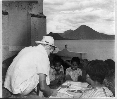 Photo:[Frederick ''Pat'' Crocker with Guatemalan youngsters]