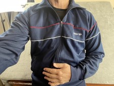 Vintage Adidas Trefoil track jacket Tagged L FITS MEDIUM Made in Taiwan Blue