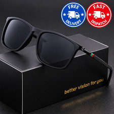Mens Fashion Sunglasses Square Frame Lightweight Black Travel Outdoor Glasses