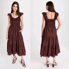NWT New $148 Madewell Lucie Embroidered Eyelet Cotton Midi Dress Size 2