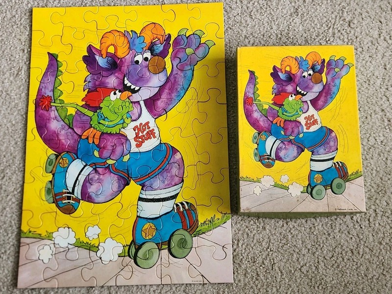 Rare Vintage Hallmark Hot Stuff On Wheels Monster Roller Skates Puzzle 48 Piece