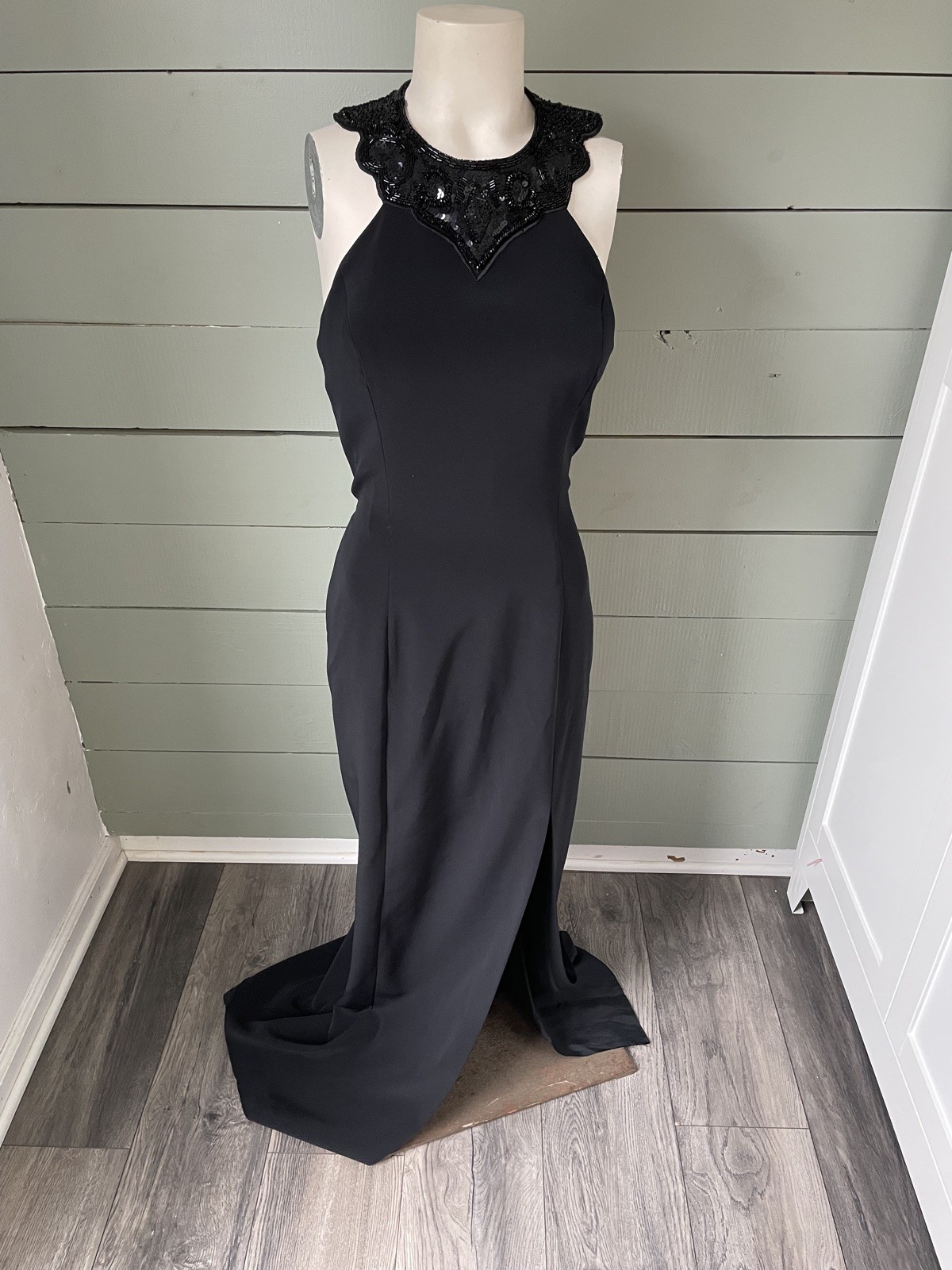 Black Sequin Embellished Maxi Mara size 8 dress