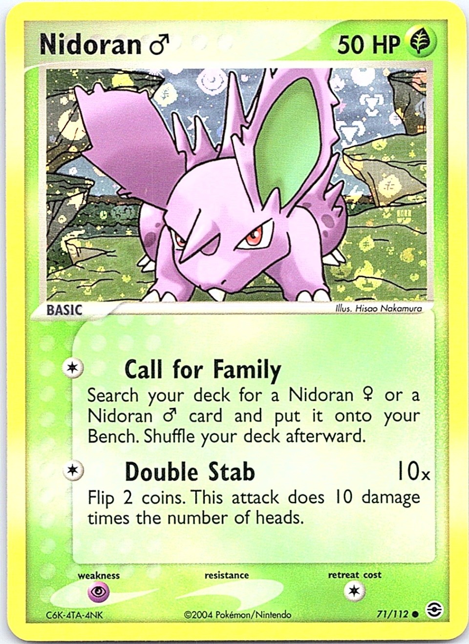 Nidoran M 71/112 Reverse Holo - FireRed & LeafGreen - NM