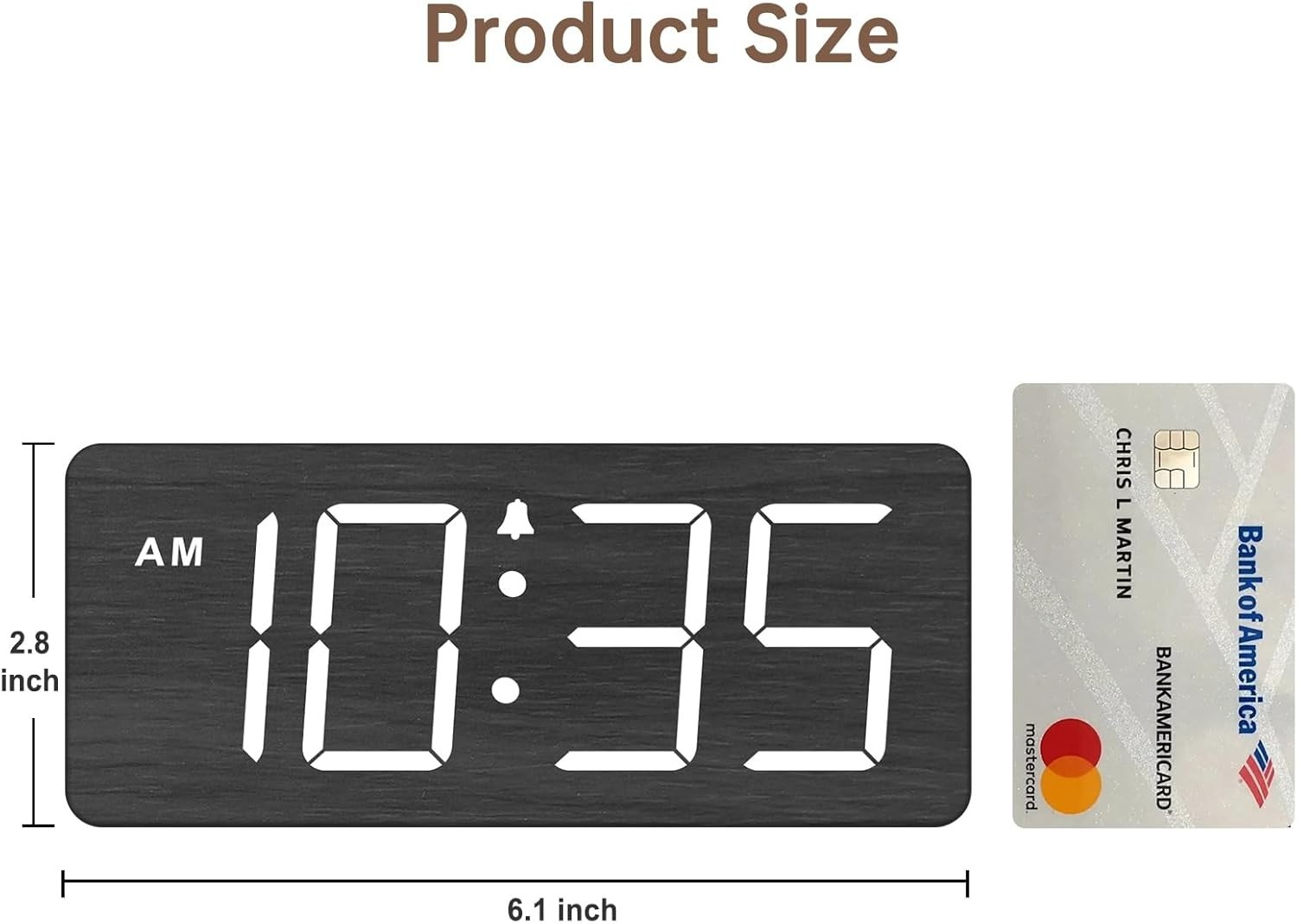 DreamSky Wooden Digital Alarm Clock for Bedroom - Loud Alarm for Heavy Sleepers