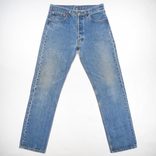 Vintage 1995 Levi's 501xx USA Faded Patina Button Fly Denim Blue Jeans - 30 x 31 - Image 1