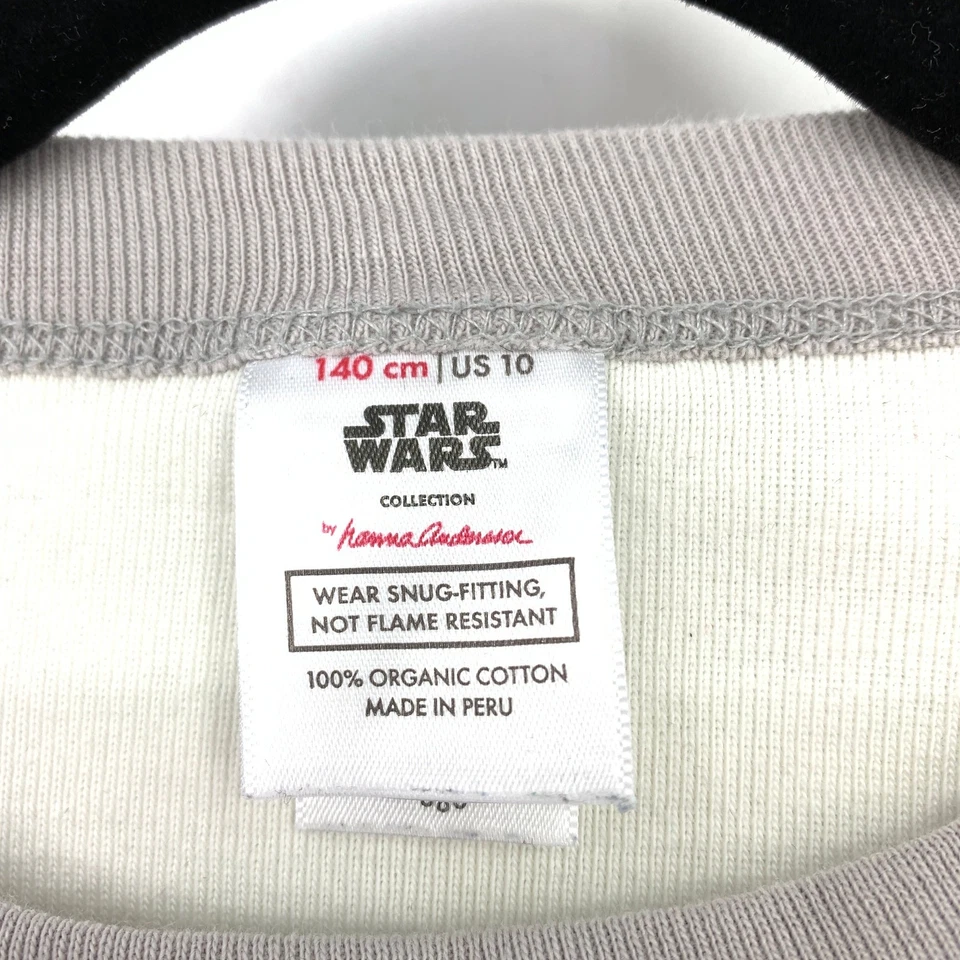 Camisa Hanna Andersson Niños Talla 10 Azul/Blanco Star Wars Pijama Rayas Foto 4 de 4