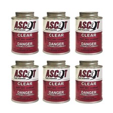 Paquete de 6 cementos vulcanizantes ASCOT azul 8 OZ - pegamento para reparación de neumáticos fuerte unión
