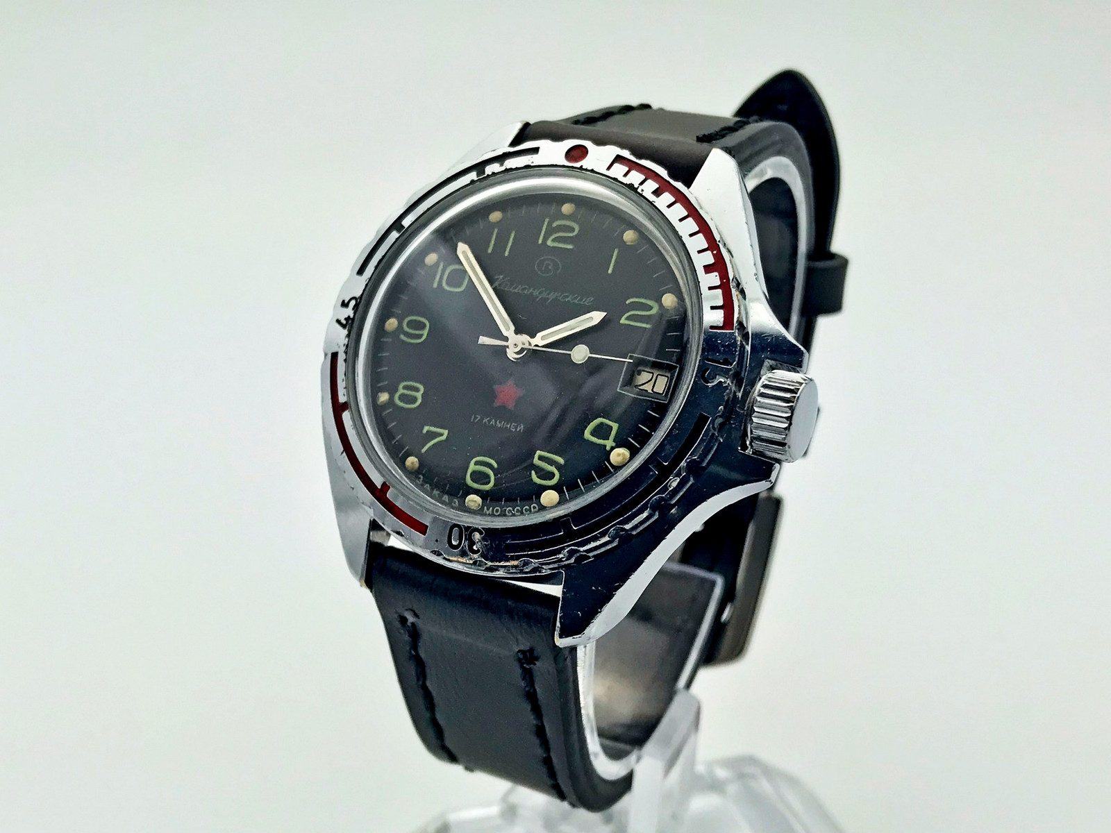 WOSTOK 2414 Komandirskie Vintage Mechanical Wristwatch USSR Serviced Watch