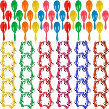 60 Pcs Shaker Musical Instruments Set Including 30 Mini Maracas Shakers 30 Ha...