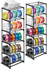 10-Tier Modular 3D Printer Filament Storage Rack, Metal Filament Spool Holder &