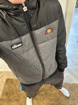 Ellesse Winterjacke Brenta Padded Jacket glanznylon Anorak Jacke schwarz Gr. L