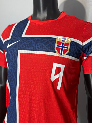 Nike Norway National Team Erling Haaland #9 Soccer Jersey Red Blue White