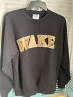 Wake Forest Sweatshirt, Champion Size M, Black With Gold Letters