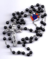 Knights of Columbus - Onyx/Agate 6mm beads   "MTKENT55" for more rosaries.