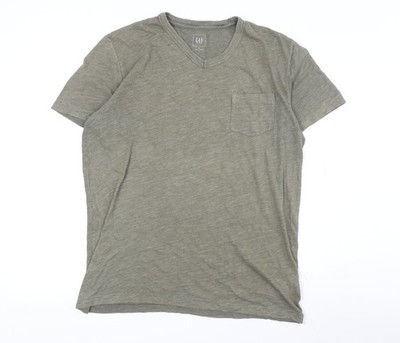 GAP Herren grün Baumwolle V-Ausschnitt T-Shirt - Medium