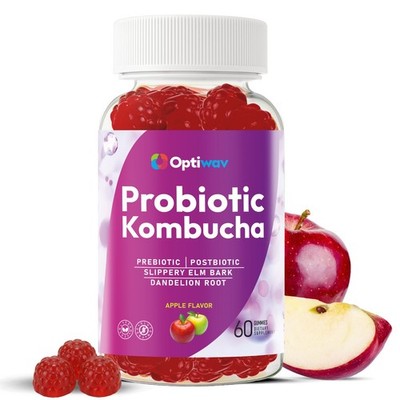 Optiwav Probiotic Kombucha Gummies for Women Men