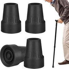 4 Pack Walking Cane Tips 3/4 Inch Crutch Tips Heavy Duty Rubber Cane Tips Rep...