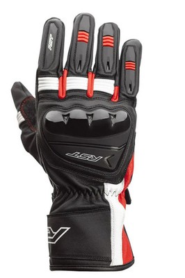 RST Pilot CE Leder Handschuhe schwarz/rot/weiß Gr. XL , RST 102404RED-11