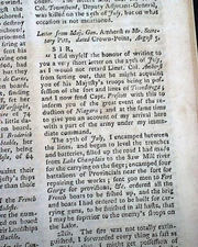 Siege of FORT CROWN POINT NY Jeffery Amherst French and Indian war 1759 Magazine