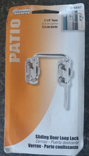 Patio Sliding Loop Door Lock, Defender Security, U 9847, 2 1/8" Span NIP, Screws