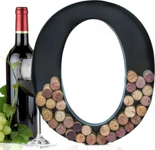 Metal Letter Wine Cork Keepsake Saver & Holder Monogram W/Free Wall Mount Kit A-