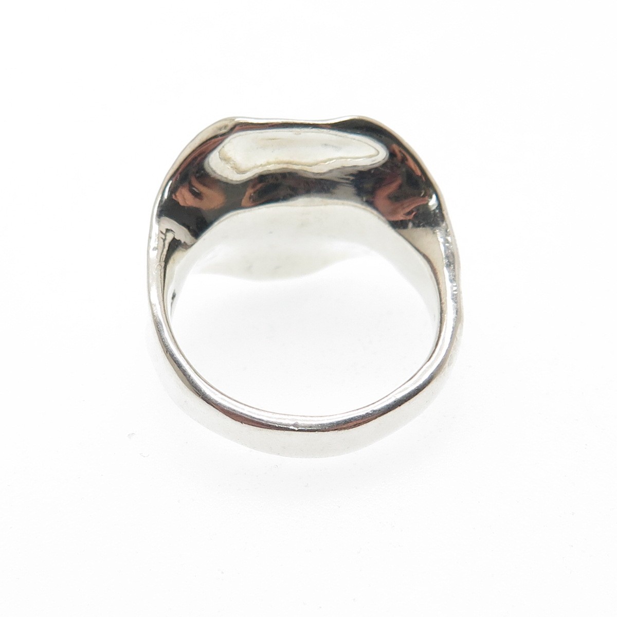 HAGIT GORALI 925 Sterling Silver Vintage Israel Modernist Oxidized Ring Size 8