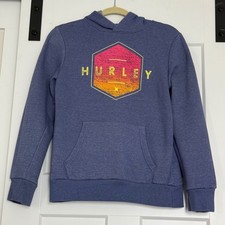 Hurley Kids XL Blue Purple Sunset Graphic Pullover Hoodie Sweatshirt 13-15 Yrs