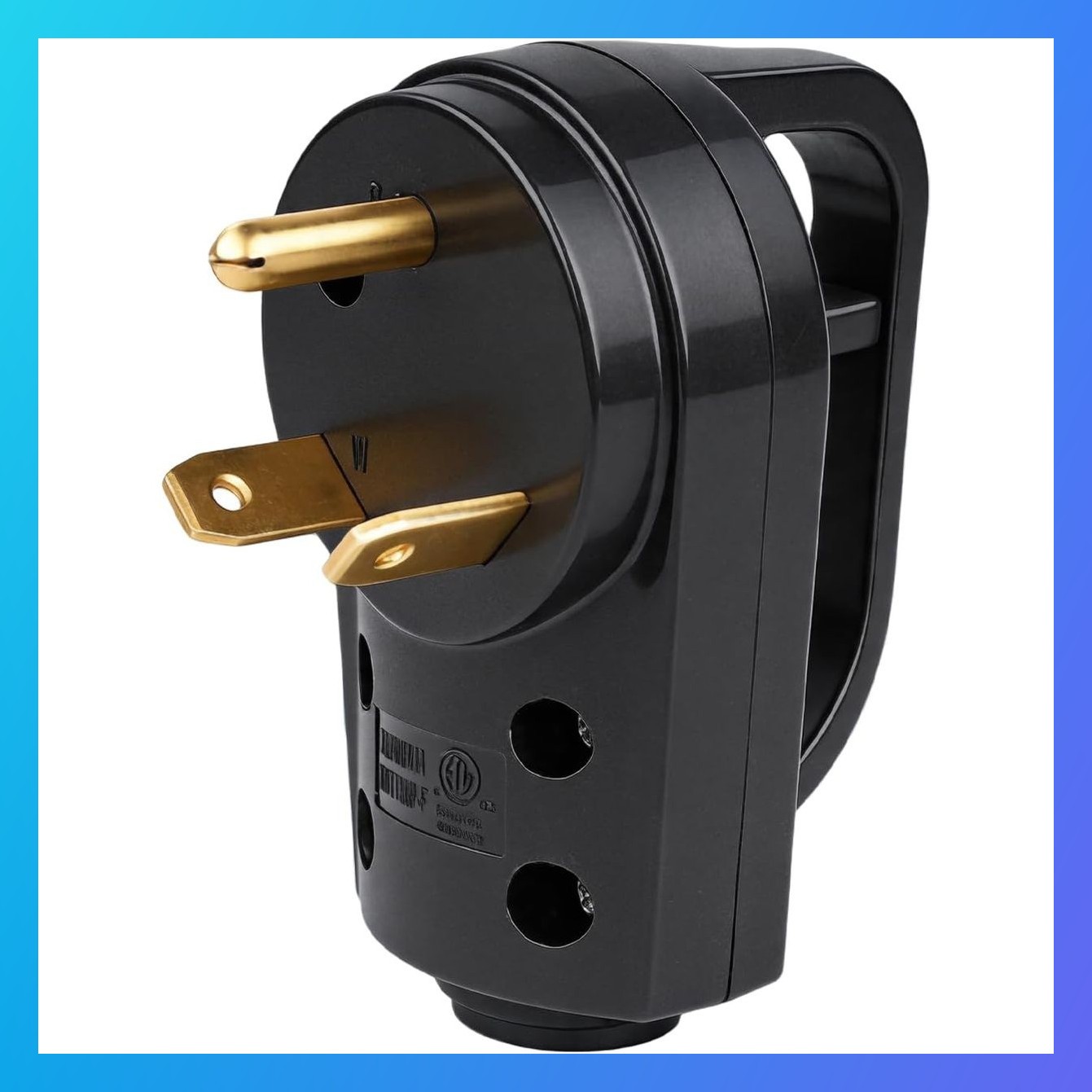 30A RV Replacement Male Plug TT-30P for 10/3 AWG Cord Black