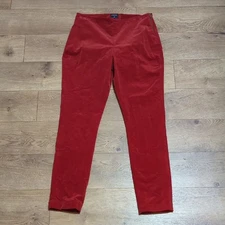 J. Peterman Corduroy Stretchy Rusty Brown Side Zip Back Pockets Pants sz 6