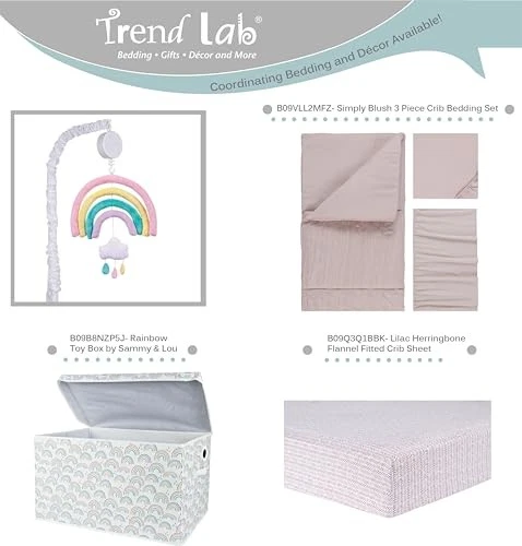 Радужный мобильный кроватка с музыкой и вращающимися облаками для декора детской комнаты - Изображение 4 из 4