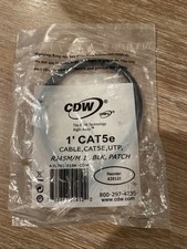 Belkin Cat5e/Cat5 1ft Black Ethernet Patch Cable, NoBoot, PVC, UTP, 24 AWG, RJ45