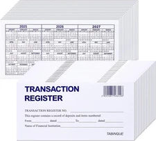 24 PCS Check Registers for Personal Checkbook, Easy to Read Checkbook Register