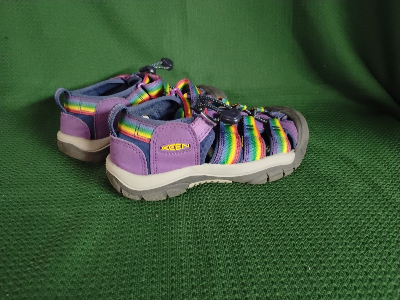 Sandali Keen Newport H2 Youth taglia 2 viola arcobaleno etichette outdoor impermeabili lavabili