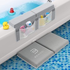 Bath Kneeler Pad with Toy Organizer for Easy Baby Bathing - Non-Slip